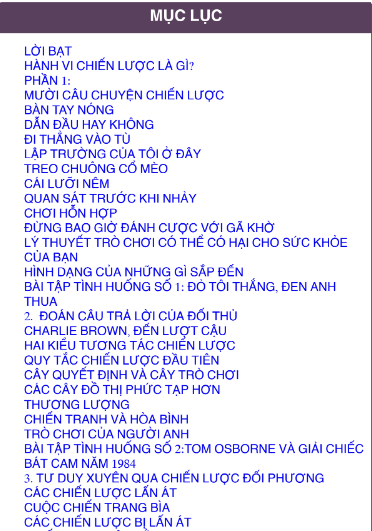 Sách Tư Duy Chiến Lược Lý Thuyết Trò Chơi Thực Hành PDF tải FREE 6 Sách Tư Duy Chiến Lược Lý Thuyết Trò Chơi Thực Hành PDF tải FREE