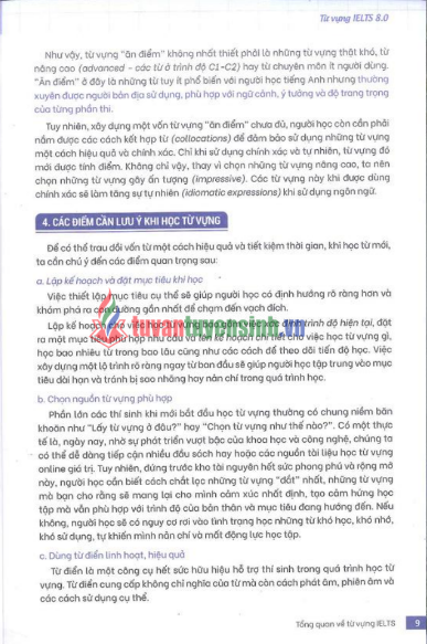 Sách Từ vựng IELTS 8.0 bản PDF tải FREE - Từ vựng đắt để đạt điểm cao 4 kỹ năng