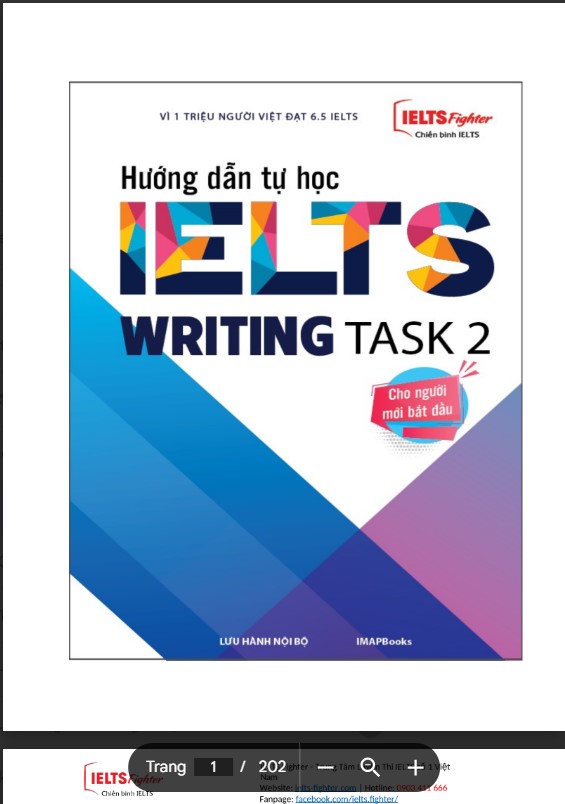 Sách hướng dẫn học IELTS Writing Task 2 PDF tải FREE - Nội bộ IELTS FIGHTER
