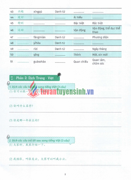 Sách luyện dịch song ngữ Trung Việt HSK 1-4 mới PDF tải FREE