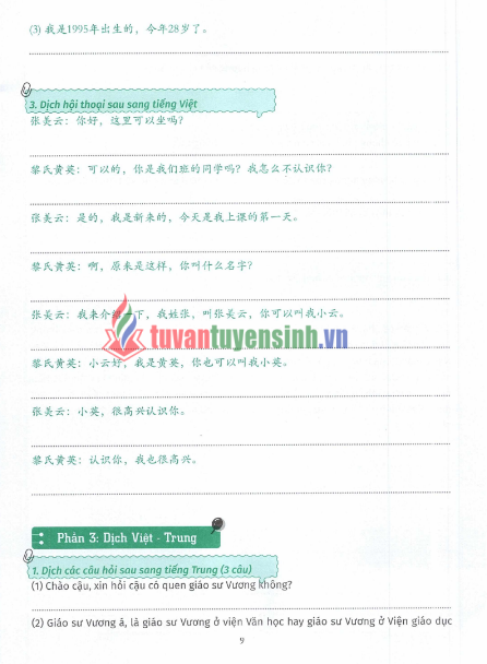 Sách luyện dịch song ngữ Trung Việt HSK 1-4 mới PDF tải FREE