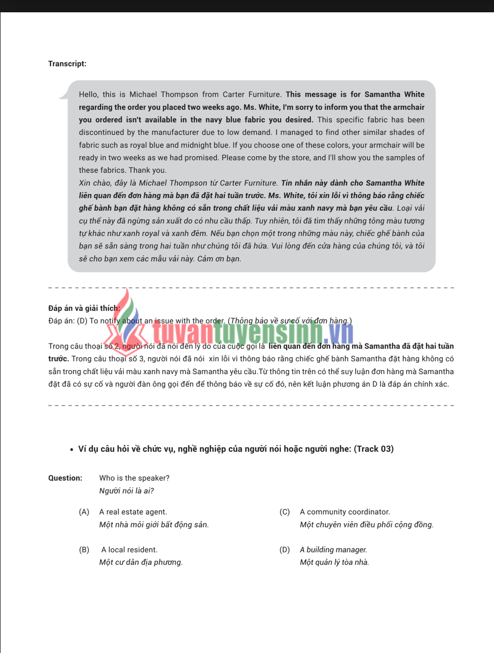 Sách luyện thi TOEIC UP Part 4 PDF tải FREE - Nội bộ Zim Academy 1