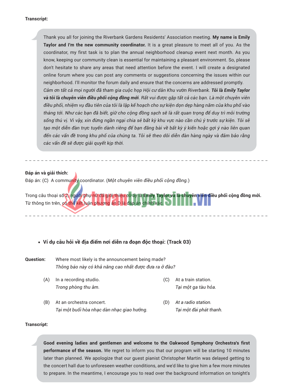 Sách luyện thi TOEIC UP Part 4 PDF tải FREE - Nội bộ Zim Academy 2