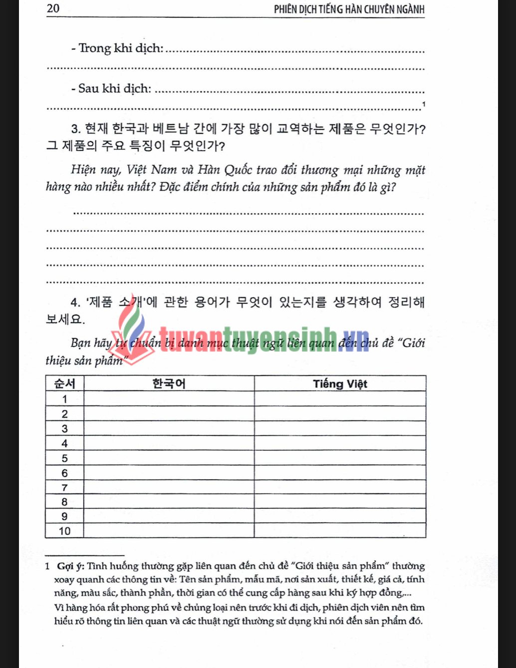 Sách phiên dịch tiếng Hàn chuyên ngành KTTM ĐH quốc gia Hà Nội PDF tải FREE 4