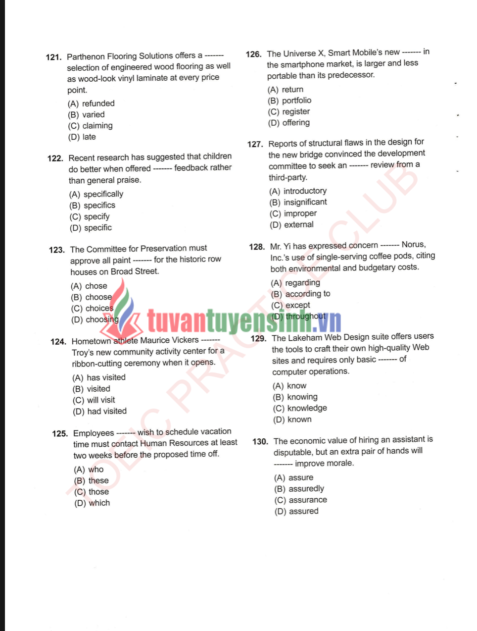 Sách tuyển chọn 5 đề TOEIC Reading có đáp án PDF tải FREE 2
