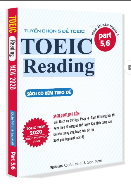 Sách tuyển chọn 5 đề TOEIC Reading có đáp án PDF tải FREE