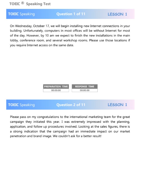 TOEIC Speaking Test Book 1 Hack có đáp án PDF tải FREE 4 TOEIC Speaking Test Book 1 Hack có đáp án PDF tải FREE