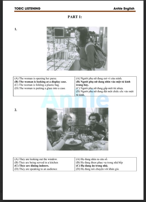 TOEIC Test Listening có link file Audio PDF tải FREE - Nội bộ Anh Lê English 5 TOEIC Test Listening có link file Audio PDF tải FREE - Nội bộ Anh Lê English