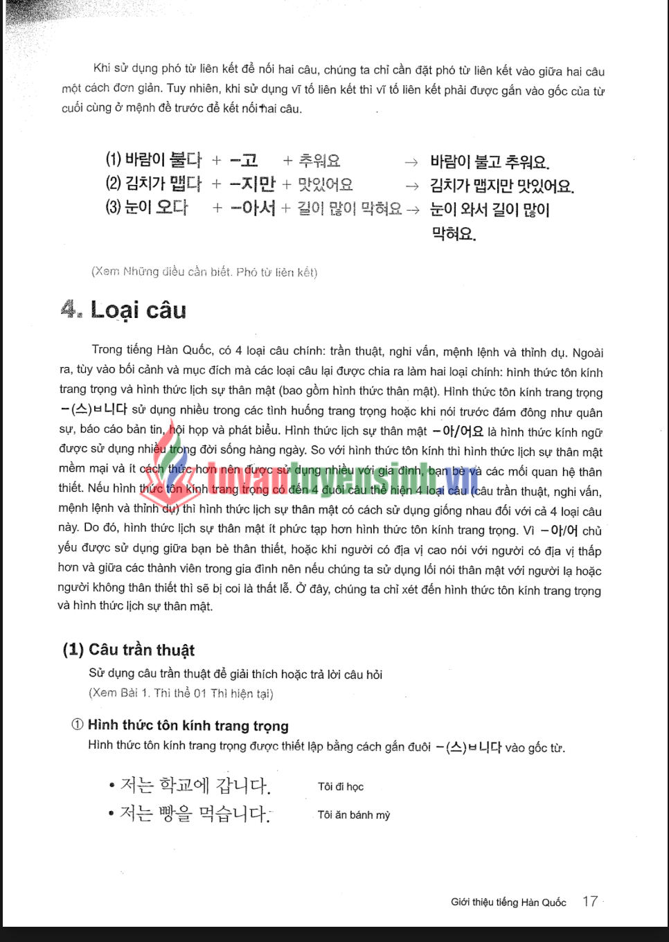 Tải FREE File Sách ngữ pháp tiếng Hàn thông dụng sơ cấp PDF 1