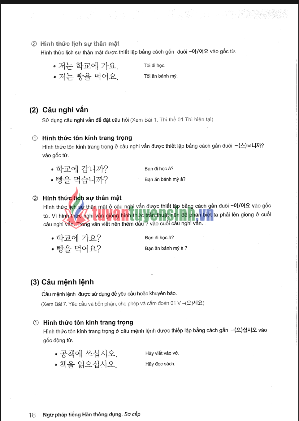 Tải FREE File Sách ngữ pháp tiếng Hàn thông dụng sơ cấp PDF