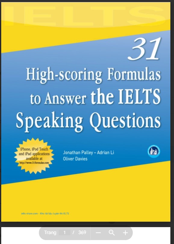 Tải FREE Sách 31 High-scoring Formulas to Answer Every IELTS Speaking Question PDF