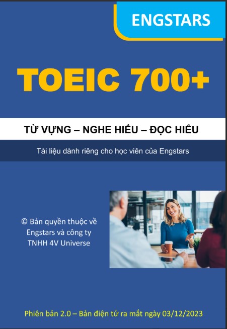 Tải FREE Sách TOEIC 700+ Từ vựng - Nghe - Đọc PDF độc quyền Engstars