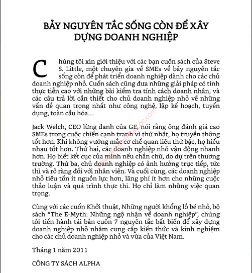 Tải FREE sách 7 Nguyên Tắc Bất Biến Để Xây Dựng Doanh Nghiệp Nhỏ PDF 5 Tải FREE sách 7 Nguyên Tắc Bất Biến Để Xây Dựng Doanh Nghiệp Nhỏ PDF