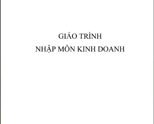 Tải FREE tài liệu Giáo Trình Nhập Môn Kinh Doanh PDF