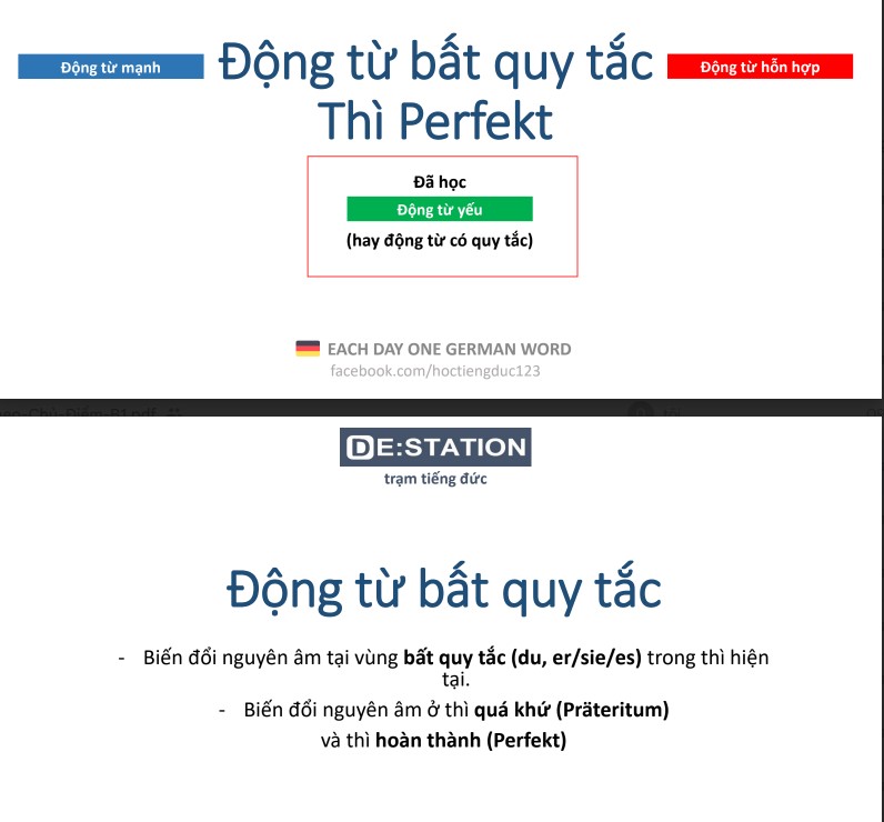 Tài liệu Full các Động từ bất quy tắc tiếng Đức PDF tải FREE