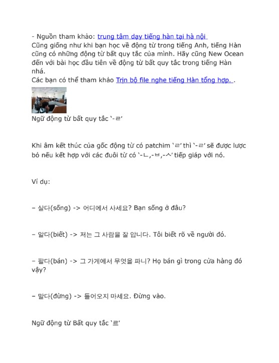 Tài liệu Ngữ động từ bất quy tắc trong tiếng Hàn PDF FREE