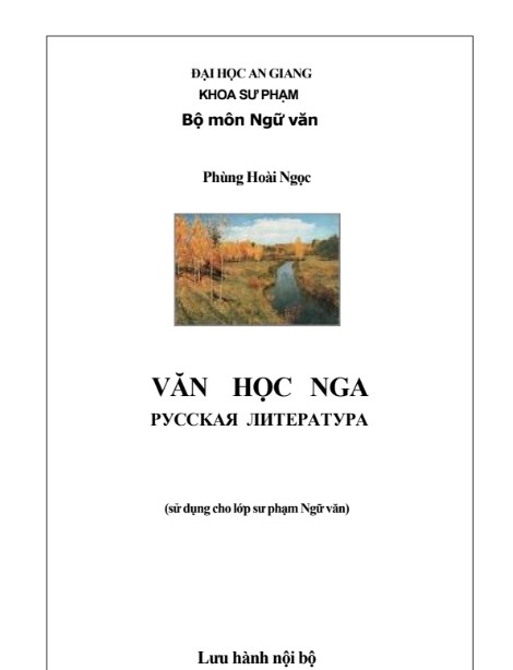 Tài liệu Văn Học Nga ĐH An Giang PDF tải FREE - Nội bộ