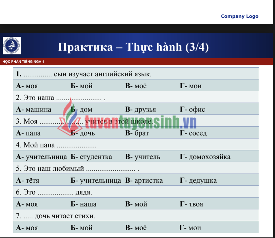 Tài liệu danh từ và đại từ tiếng Nga cho người Việt PDF tải FREE 3