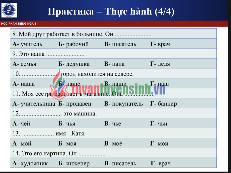 Tài liệu danh từ và đại từ tiếng Nga cho người Việt PDF tải FREE 4