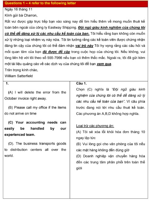 Tài liệu giải 100 câu hỏi thi Toeic Part 6 PDF tải MIỄN PHÍ
