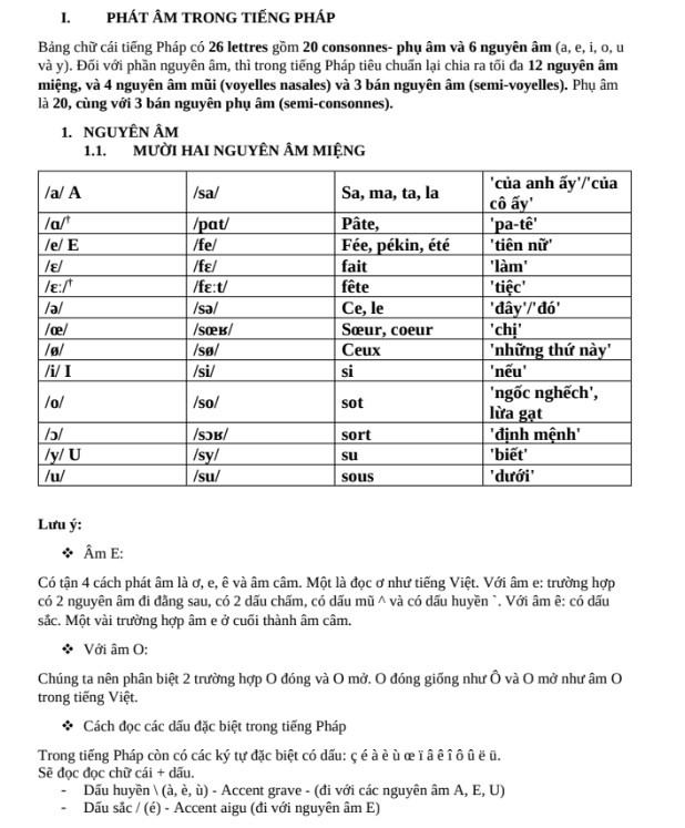 Tài liệu học Prononciation tiếng Pháp cơ bản PDF tải FREE 4 Tài liệu học Prononciation tiếng Pháp cơ bản PDF tải FREE
