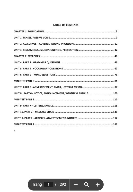Tài liệu học TOEIC Reading full cho người mới PDF tải FREE 6 Tài liệu học TOEIC Reading full cho người mới PDF tải FREE