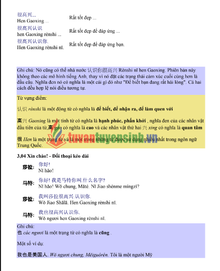 Tài liệu học ngữ pháp tiếng Trung có bài tập và đáp án PDF FREE