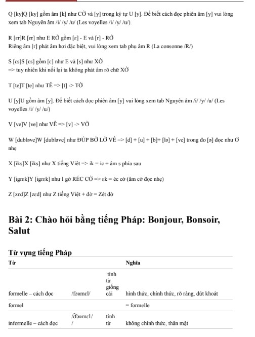 Tài liệu học tiếng Pháp cấp tốc cho người Việt PDF tải FREE - Tài liệu nội bộ 6 Tài liệu học tiếng Pháp cấp tốc cho người Việt PDF tải FREE
