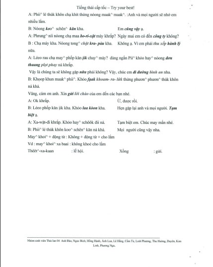 Tài liệu học tiếng Thái cấp tốc cho người Việt PDF tải FREE 6 Tài liệu học tiếng Thái cấp tốc cho người Việt PDF tải FREE