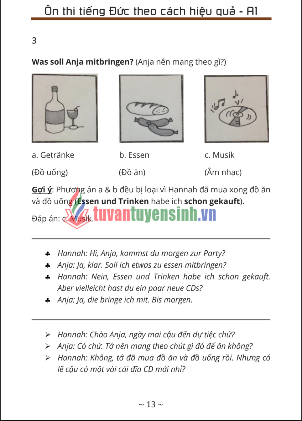 Tài liệu ôn thi tiếng Đức A1 theo cách hiệu quả PDF tải FREE