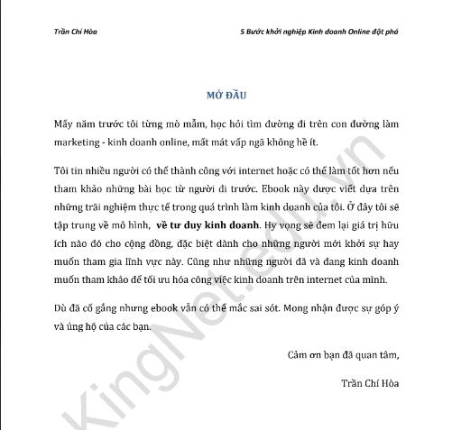 Tải sách 5 Bước Khởi Nghiệp Kinh Doanh Online Đột Phá PDF