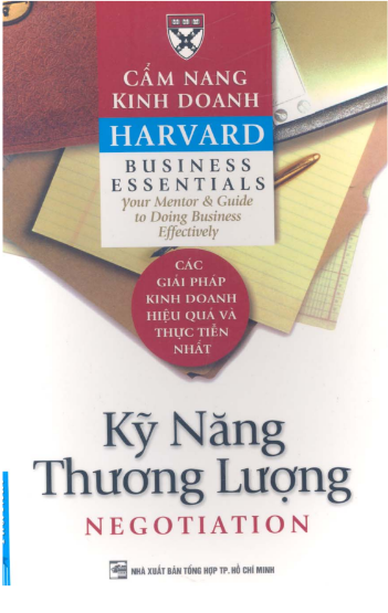 Tải sách Cẩm Nang Kinh Doanh Harvard Kỹ Năng Thương Lượng PDF