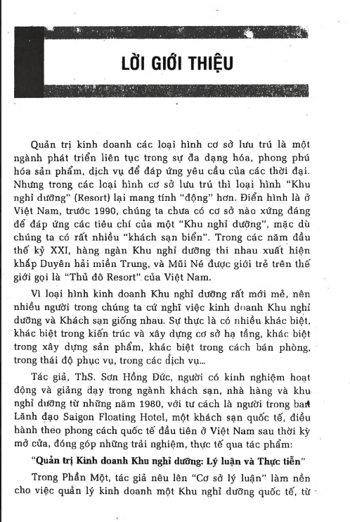 Tải sách Quản Trị Kinh Doanh Khu Nghỉ Dưỡng P1 PDF