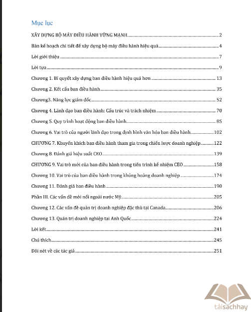 Tải sách Xây Dựng Bộ Máy Điều Hành Vững Mạnh PDF