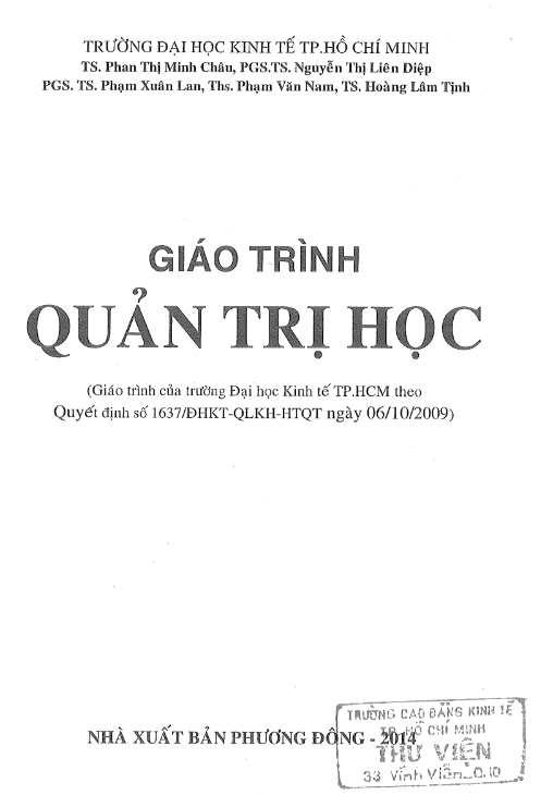 Tải tài liệu Giáo Trình Quản Trị Học PDF