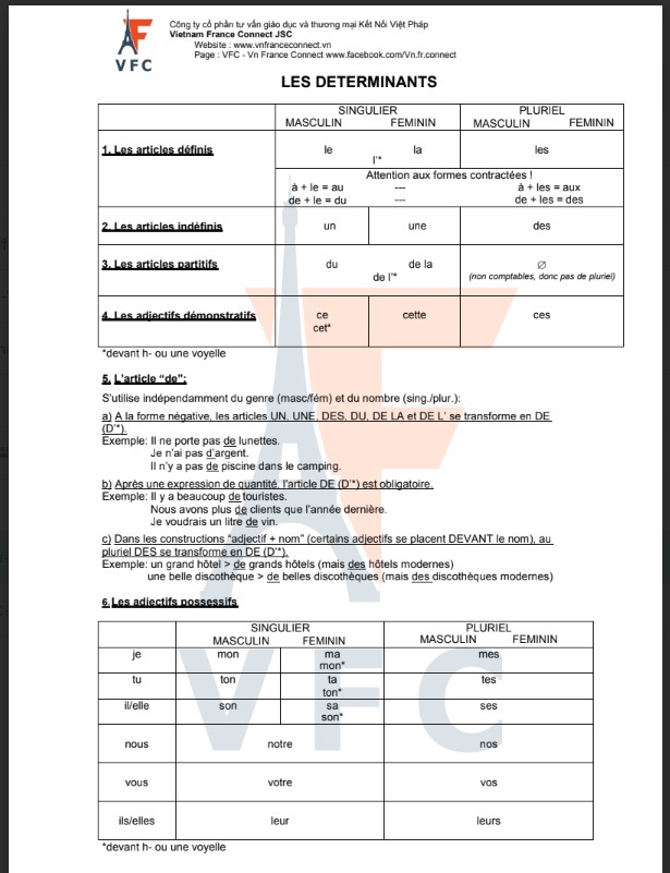 Tổng hợp ngữ pháp tiếng Pháp căn bản A1 - B2 PDF FREE - Tài liệu nội bộ 5 Tổng hợp ngữ pháp tiếng Pháp căn bản A1 - B2 PDF FREE - Tài liệu nội bộ