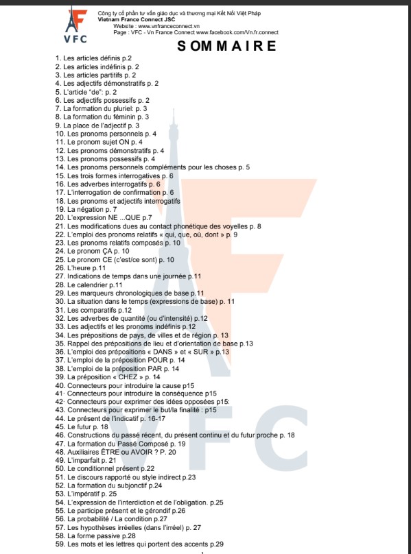 Tổng hợp ngữ pháp tiếng Pháp căn bản A1 - B2 PDF FREE - Tài liệu nội bộ