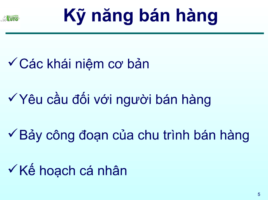 Bài giảng Kỹ Năng Bán Hàng PDF tải FREE