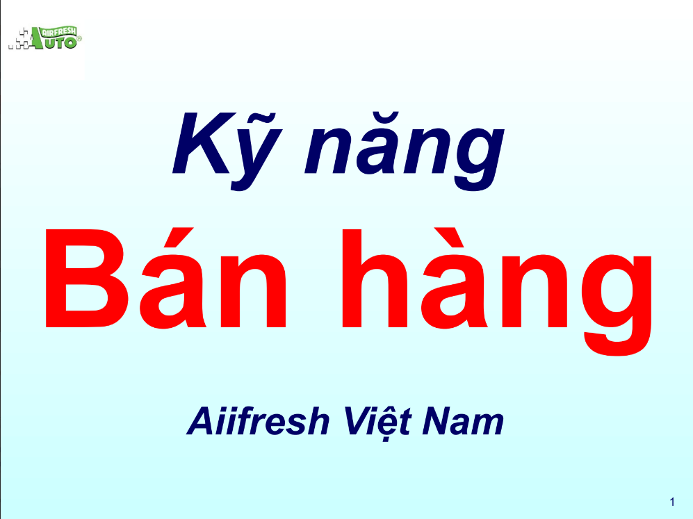 Bài giảng Kỹ Năng Bán Hàng PDF tải FREE