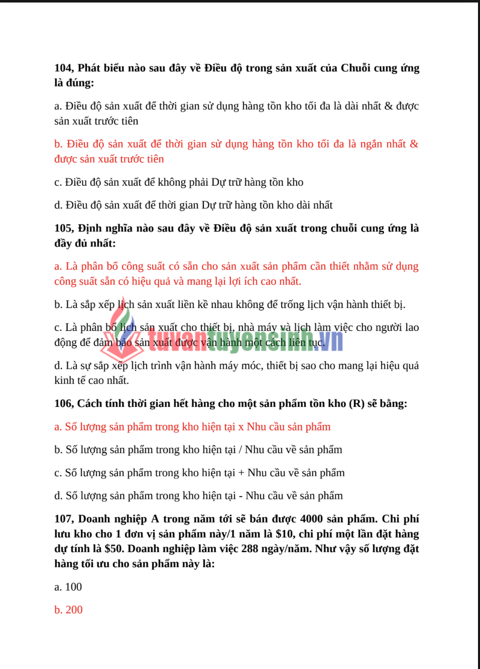 Đề cương ôn Quản Trị Chuỗi Cung Ứng - HUIT PDF tải FREE 1