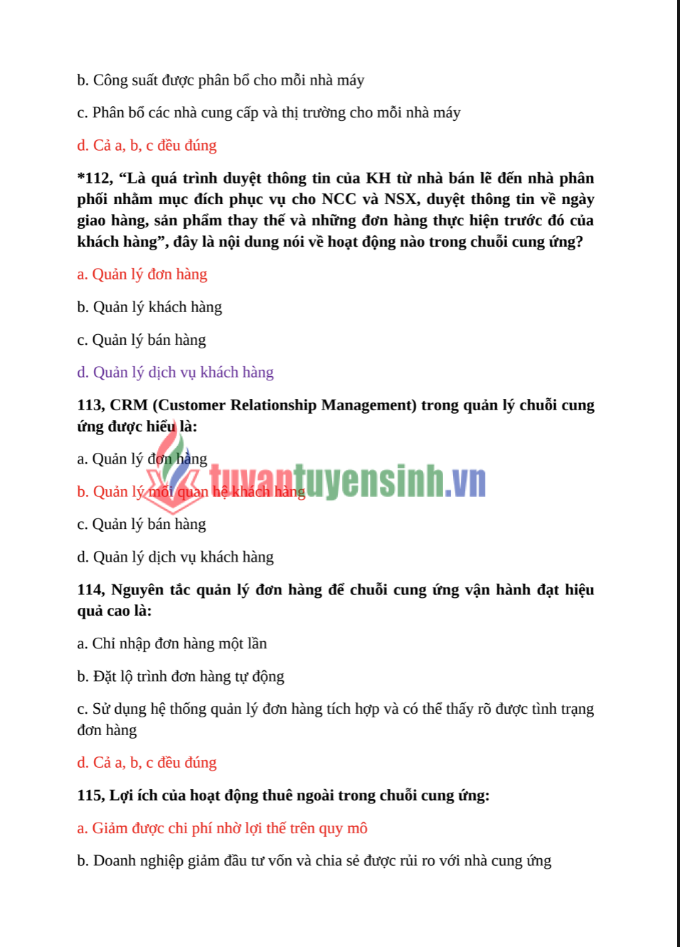 Đề cương ôn Quản Trị Chuỗi Cung Ứng - HUIT PDF tải FREE 3