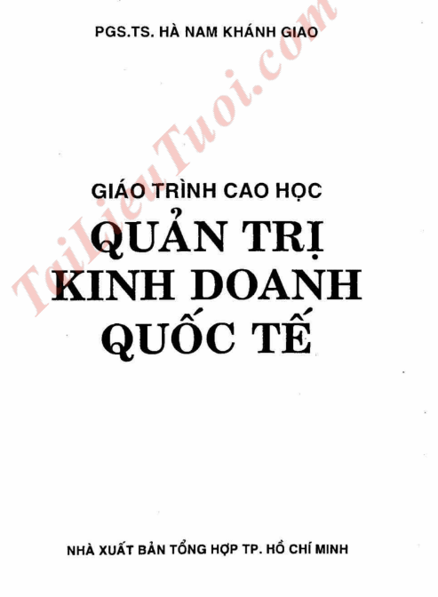 Giáo Trình Cao Học Quản Trị Kinh Doanh Quốc Tế PDF tải FREE