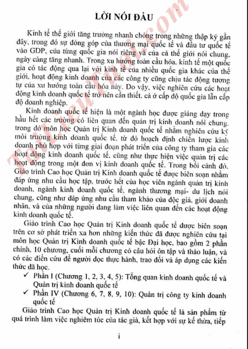 Giáo Trình Cao Học Quản Trị Kinh Doanh Quốc Tế PDF tải FREE