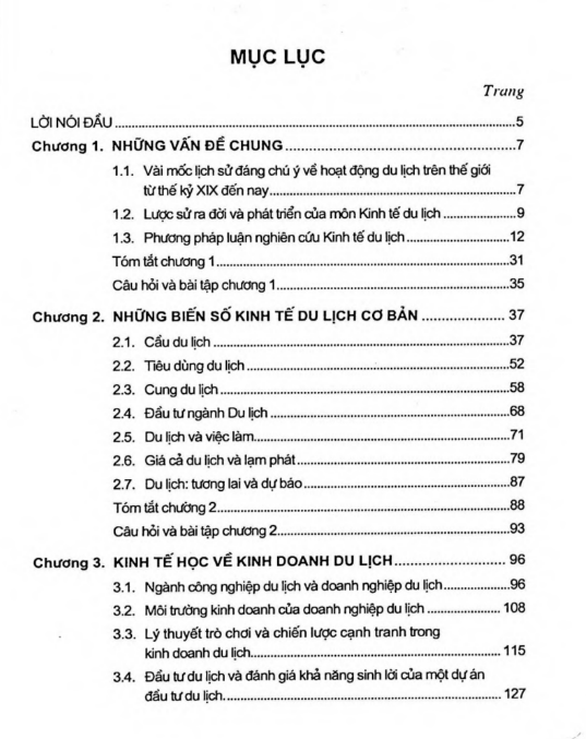 Giáo Trình Kinh Tế Du Lịch PDF tải FREE