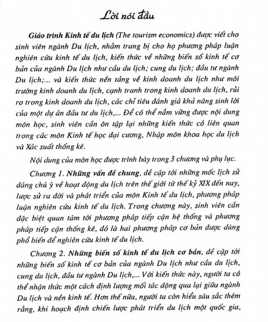 Giáo Trình Kinh Tế Du Lịch PDF tải FREE