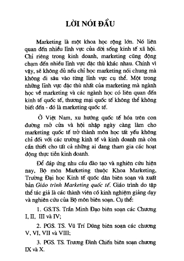 Giáo Trình Marketing Quốc Tế - Đại học Kinh Tế Quốc Dân PDF tải FREE
