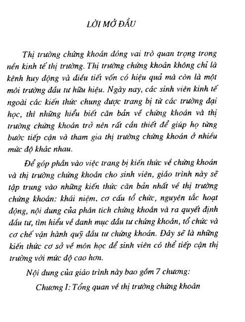 Giáo Trình Thị Trường Chứng Khoán - TLU PDF tải FREE