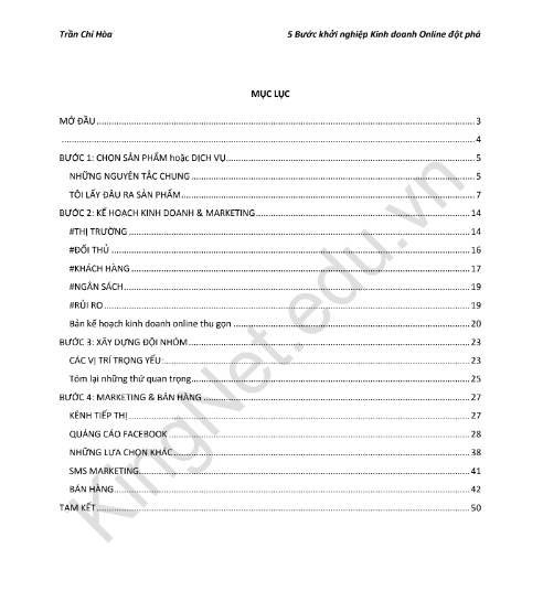 Sách 5 Bước Khởi Nghiệp Kinh Doanh Online PDF tải FREE