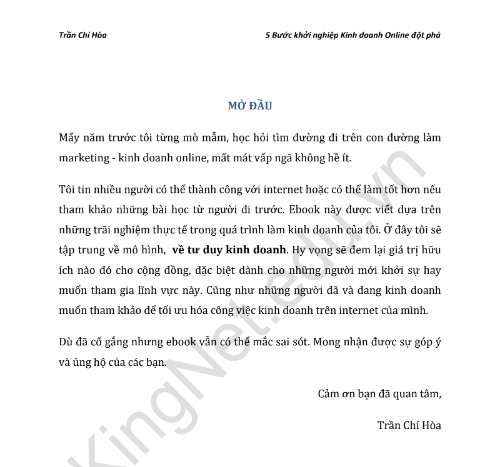 Sách 5 Bước Khởi Nghiệp Kinh Doanh Online PDF tải FREE