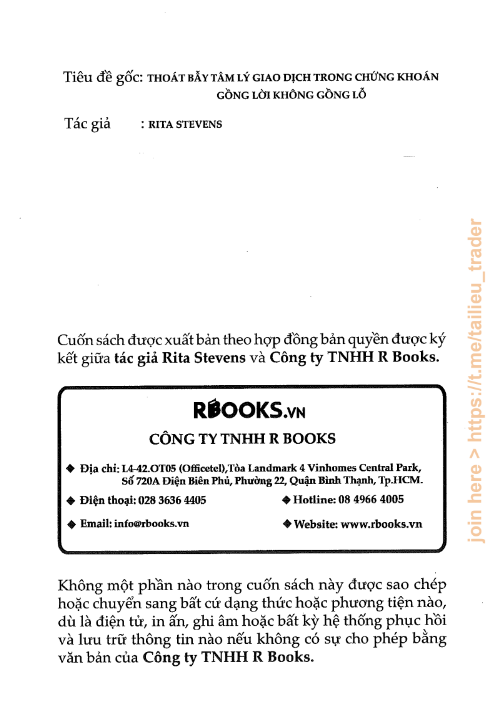 Sách Thoát Bẫy Tâm Lý Giao Dịch Trong Chứng Khoán PDF tải FREE